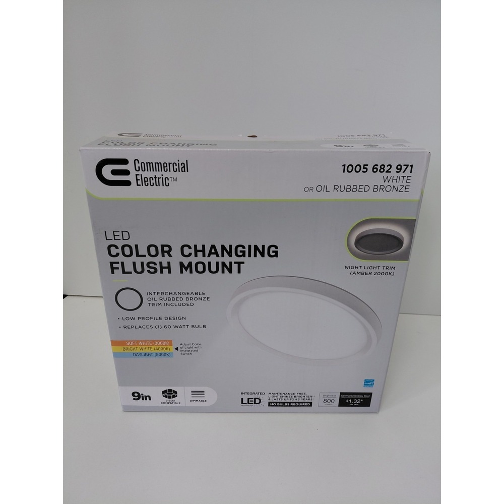 Commercial Electric 9" LED Color Changing Flush Mount Light 1005 682 971